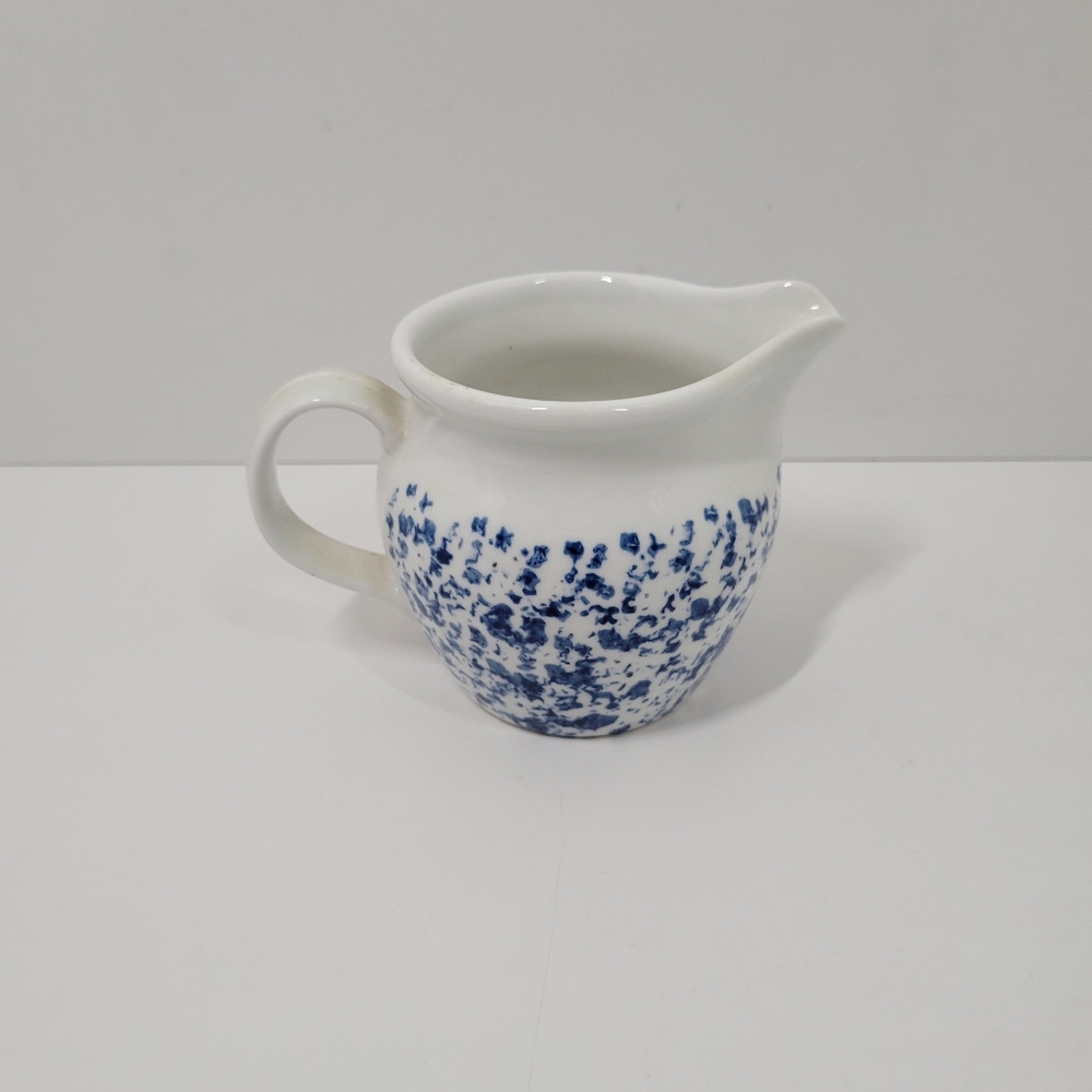 PENTIK Finland Blue And White Ceramic Creamer Pitcher